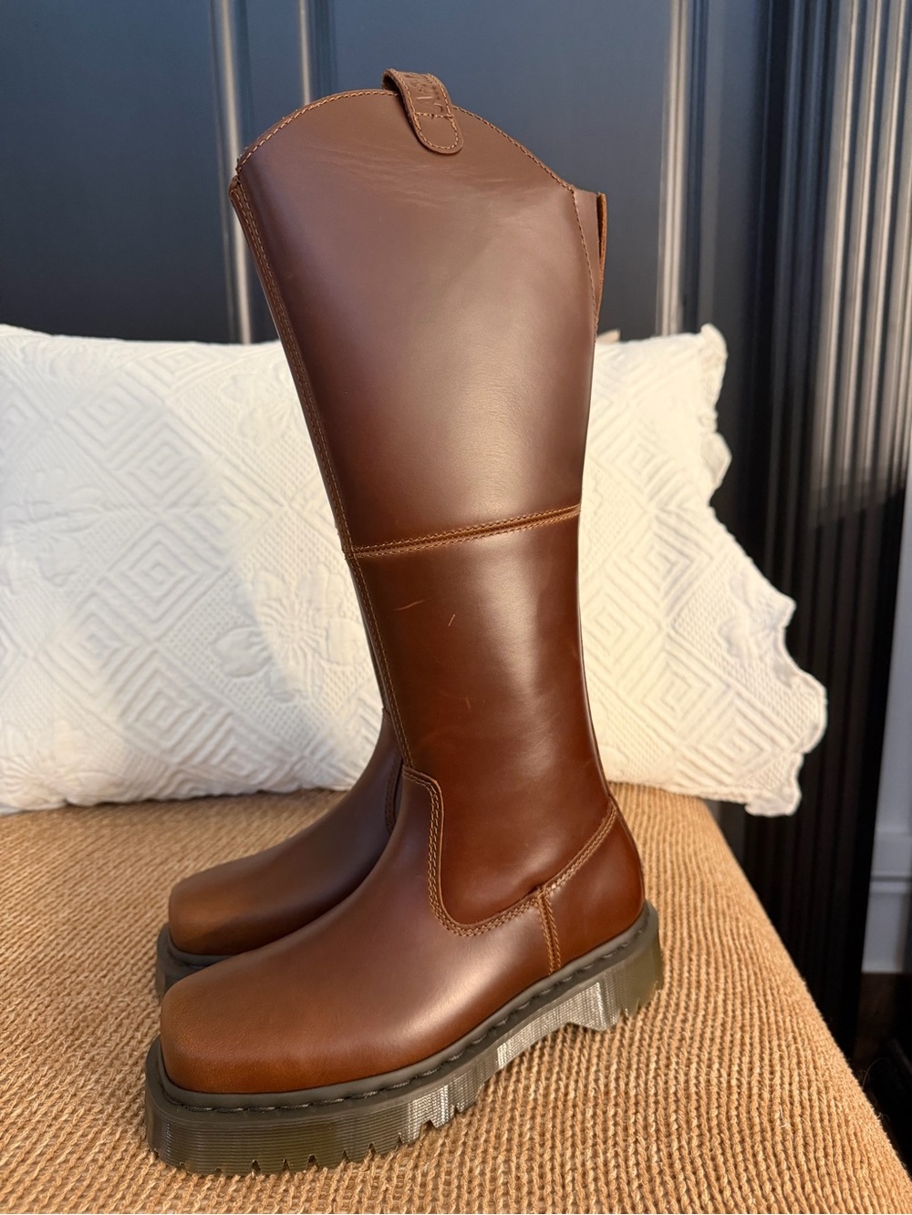 Dr. Martens Amaayah HI Brown Leather Over-the-Knee Boots